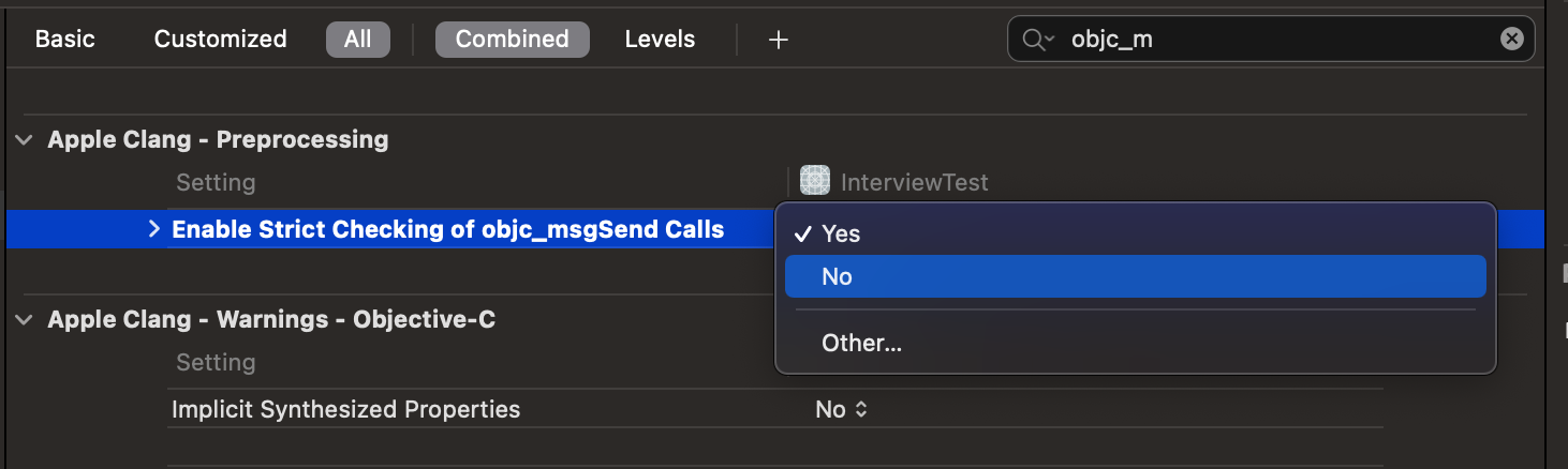 关闭 objc_msgSend Stric Check